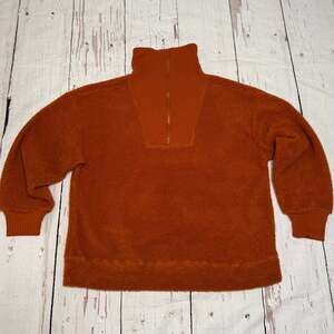 Canyon Creek‎ Sherpa Fleece Quarter-Zip Pullover - Orange Rust